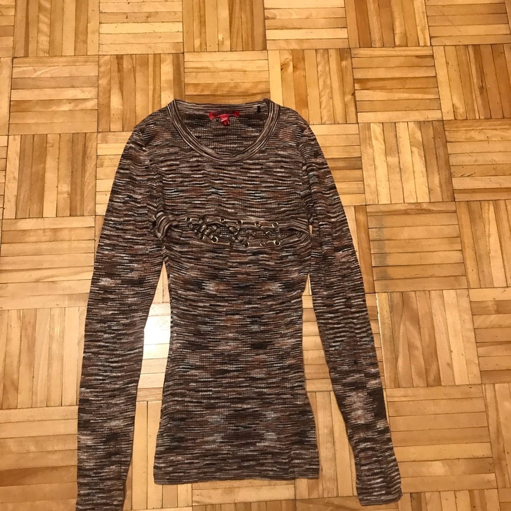 Guess Brown Patterned Sweater nwot​​